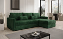 Designer Ecksofa Roma in Cord mit Schlaf- und Klappfunktion