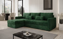 Designer Ecksofa Roma in Cord mit Schlaf- und Klappfunktion