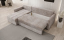 Designer Ecksofa Roma in Cord mit Schlaf- und Klappfunktion
