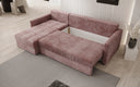 Designer Ecksofa Roma in Cord mit Schlaf- und Klappfunktion