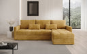 Designer Ecksofa Roma in Cord mit Schlaf- und Klappfunktion