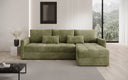 Designer Ecksofa Roma in Cord mit Schlaf- und Klappfunktion