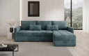 Designer Ecksofa Roma in Cord mit Schlaf- und Klappfunktion