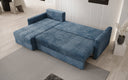 Designer Ecksofa Roma in Cord mit Schlaf- und Klappfunktion