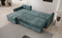 Designer Ecksofa Roma in Cord mit Schlaf- und Klappfunktion