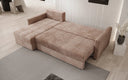 Designer Ecksofa Roma in Cord mit Schlaf- und Klappfunktion