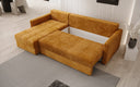 Designer Ecksofa Roma in Cord mit Schlaf- und Klappfunktion