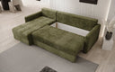 Designer Ecksofa Roma in Cord mit Schlaf- und Klappfunktion