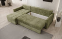 Designer Ecksofa Roma in Cord mit Schlaf- und Klappfunktion