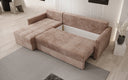 Designer Ecksofa Roma in Cord mit Schlaf- und Klappfunktion