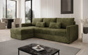 Designer Ecksofa Roma in Cord mit Schlaf- und Klappfunktion