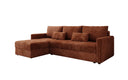 Designer Ecksofa Roma in Cord mit Schlaf- und Klappfunktion