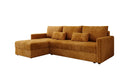Designer Ecksofa Roma in Cord mit Schlaf- und Klappfunktion