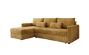 Designer Ecksofa Roma in Cord mit Schlaf- und Klappfunktion