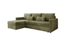 Designer Ecksofa Roma in Cord mit Schlaf- und Klappfunktion