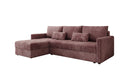 Designer Ecksofa Roma in Cord mit Schlaf- und Klappfunktion