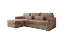 Designer Ecksofa Roma in Cord mit Schlaf- und Klappfunktion
