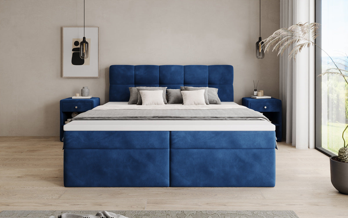 Boxspringbett Cozy II Samt mit Stauraum