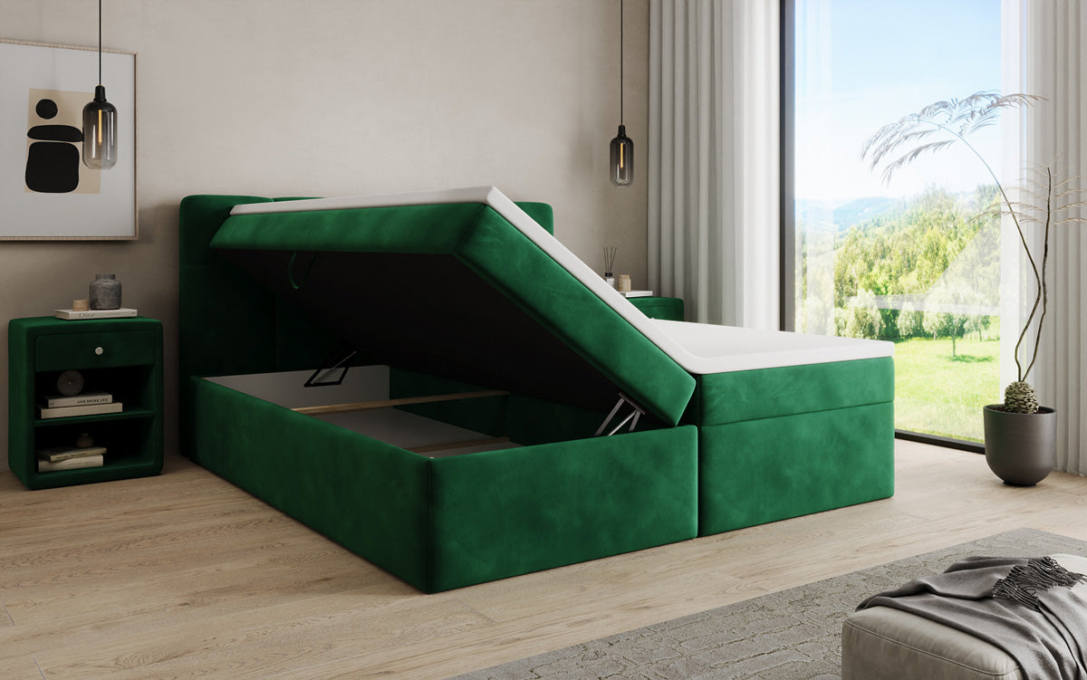 Boxspringbett Cozy II Samt mit Stauraum