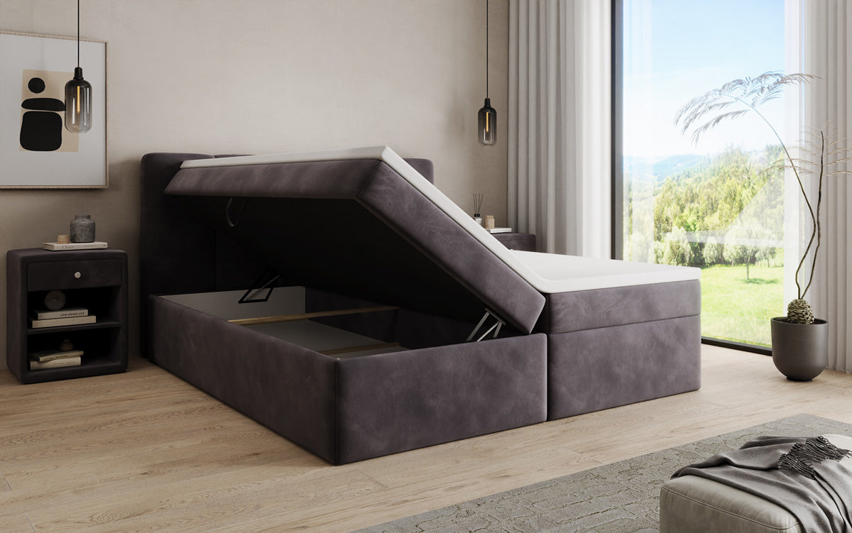 Boxspringbett Cozy II Samt mit Stauraum