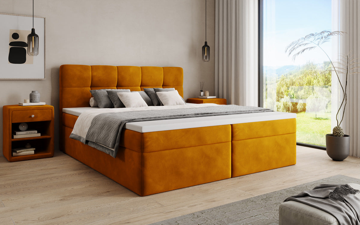 Boxspringbett Cozy II Samt mit Stauraum