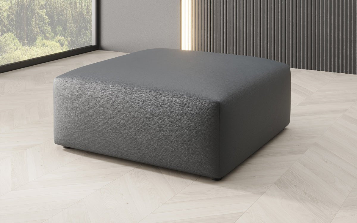 Beistellhocker 80 cm Snug aus Echtleder
