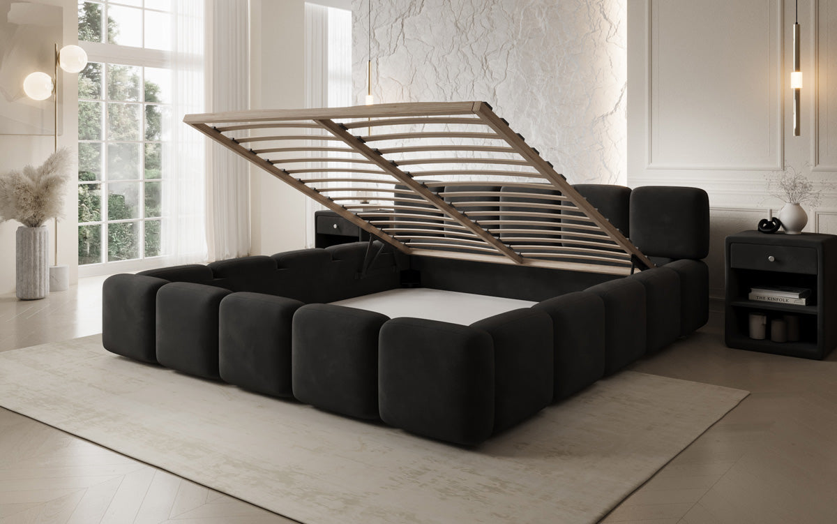 Designer Polsterbett Giulia Samt mit Stauraum