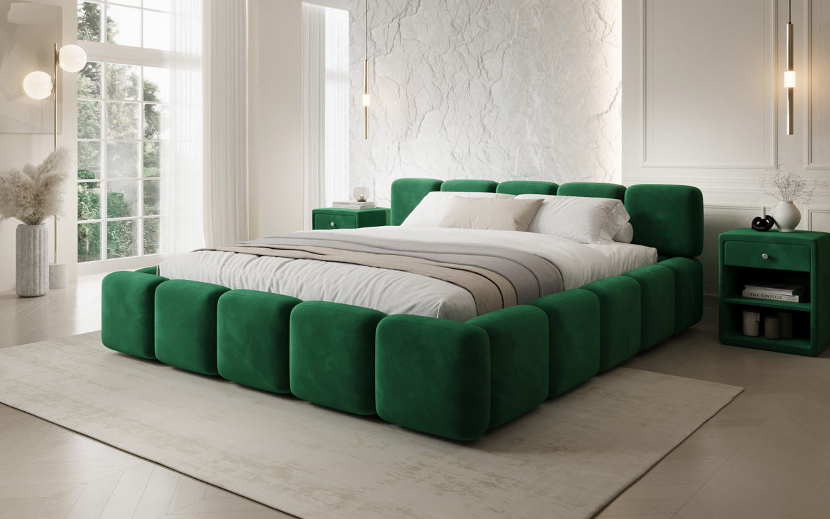 Designer Polsterbett Giulia Samt mit Stauraum