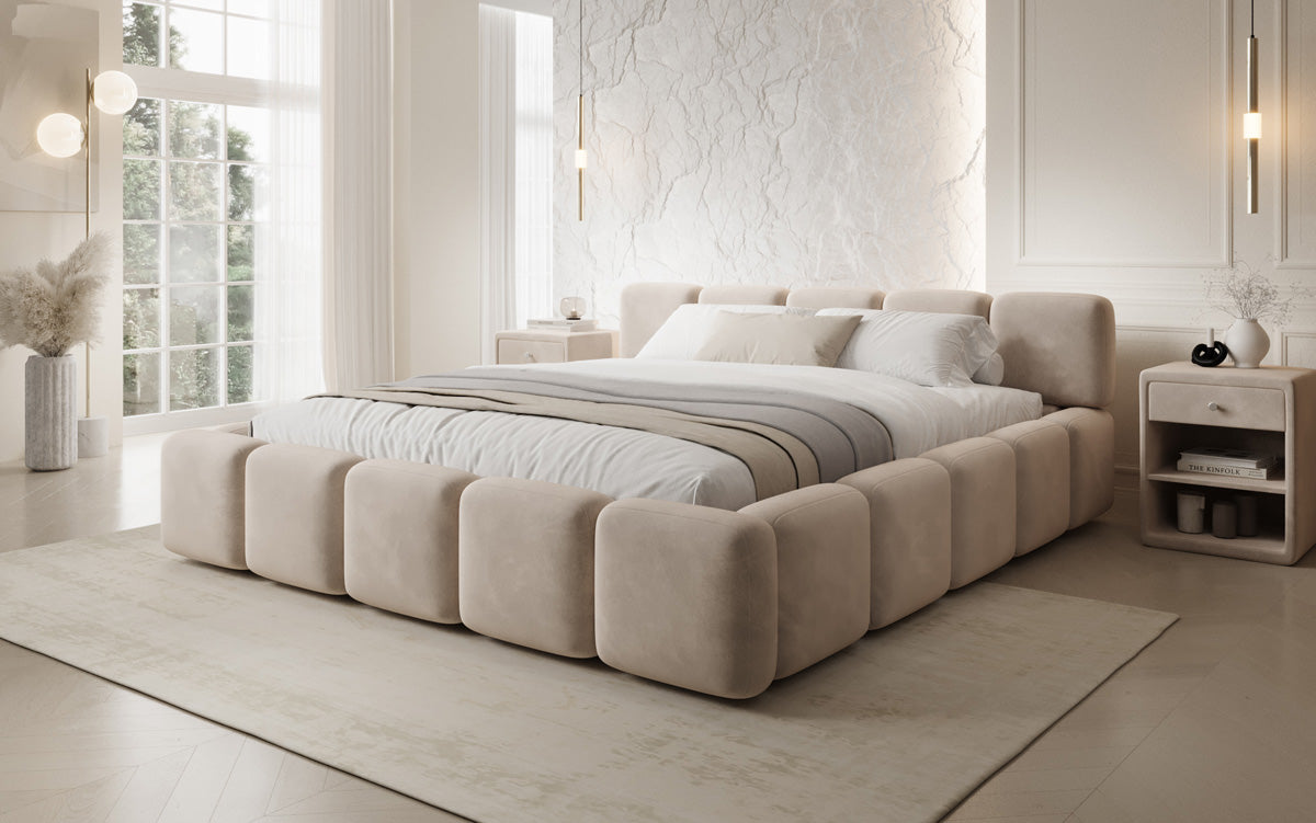 Designer Polsterbett Giulia Samt mit Stauraum