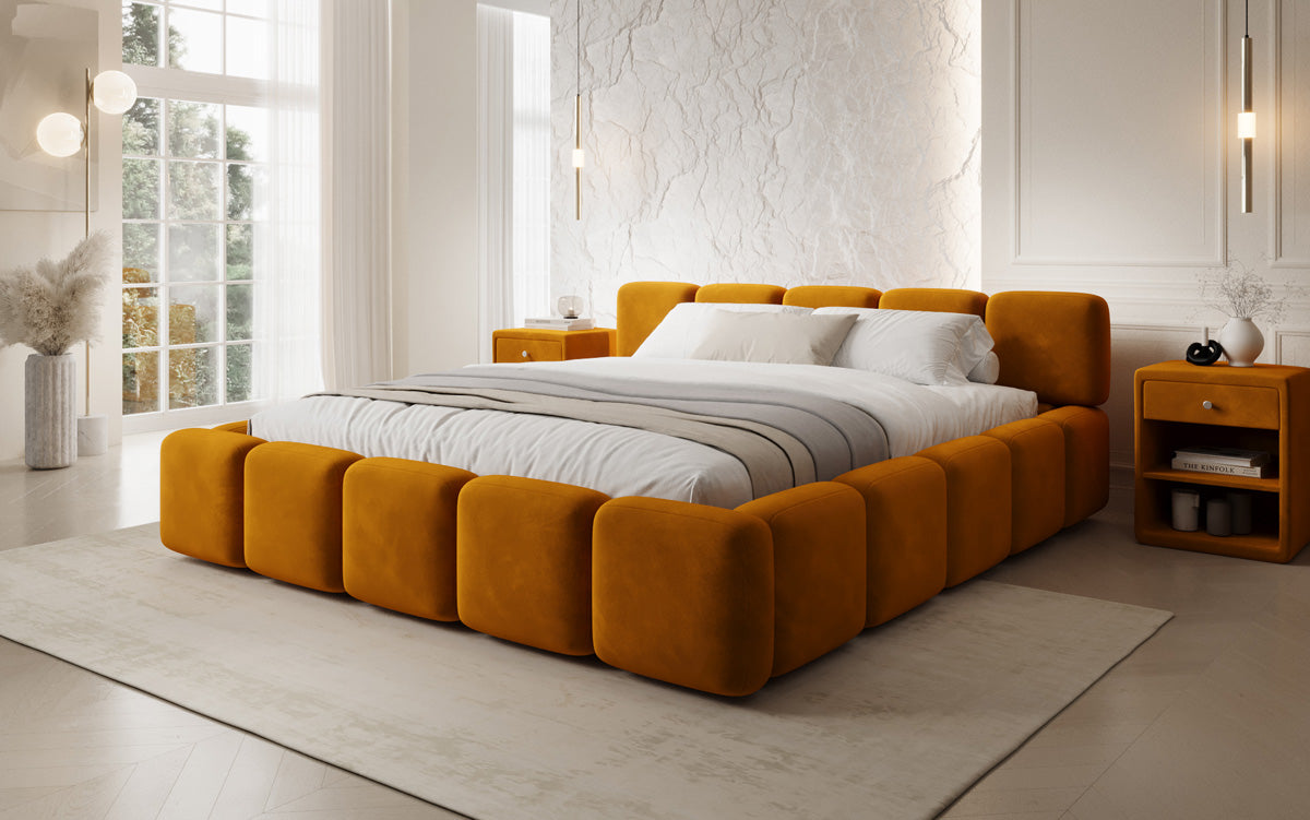 Designer Polsterbett Giulia Samt mit Stauraum