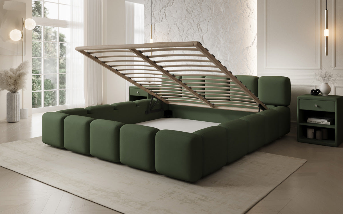 Designer Polsterbett Giulia Stoff mit Stauraum