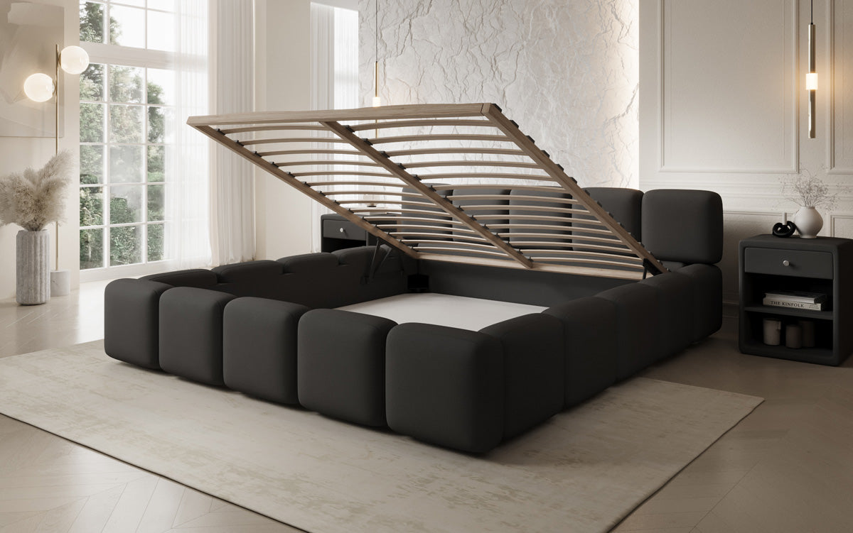 Designer Polsterbett Giulia Stoff mit Stauraum