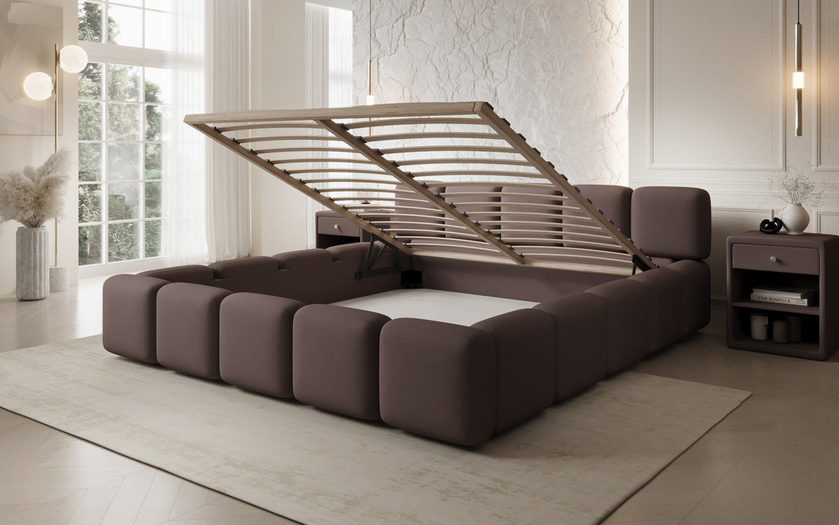 Designer Polsterbett Giulia Stoff mit Stauraum