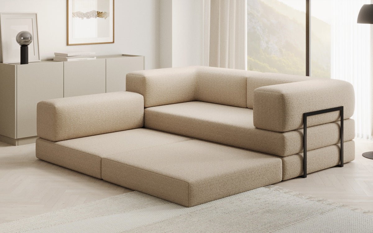 Designer Sofa Lazy L Mini in Bouclé