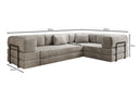 Designer Sofa Lazy L geschlossen in Samt