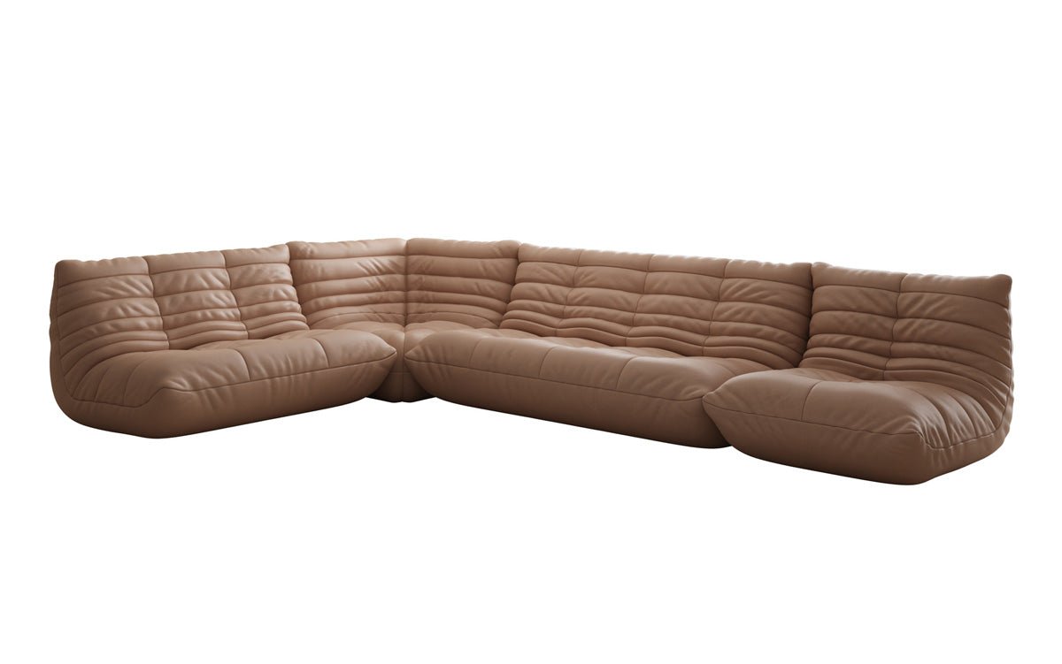 Designer Sofa Wohnlandschaft Calmo in Echtleder