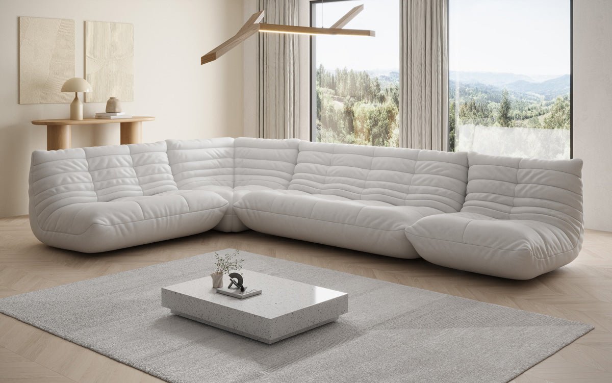 Designer Sofa Wohnlandschaft Calmo in Echtleder