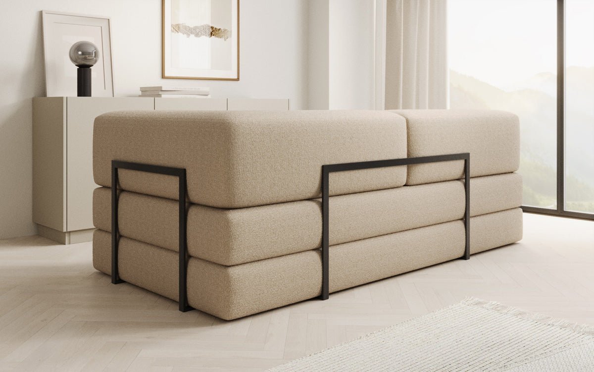 Designer Sofa/Chaise Longue Lazy in Bouclé