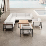 Euphoria – Ecklounge & 2 Loungesessel mit Tisch aus Aluminium | Aevora™ Kollektion