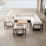 Euphoria – Ecklounge & 2 Loungesessel mit Tisch aus Aluminium | Aevora™ Kollektion