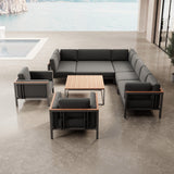 Euphoria – Ecklounge & 2 Loungesessel mit Tisch aus Aluminium | Aevora™ Kollektion