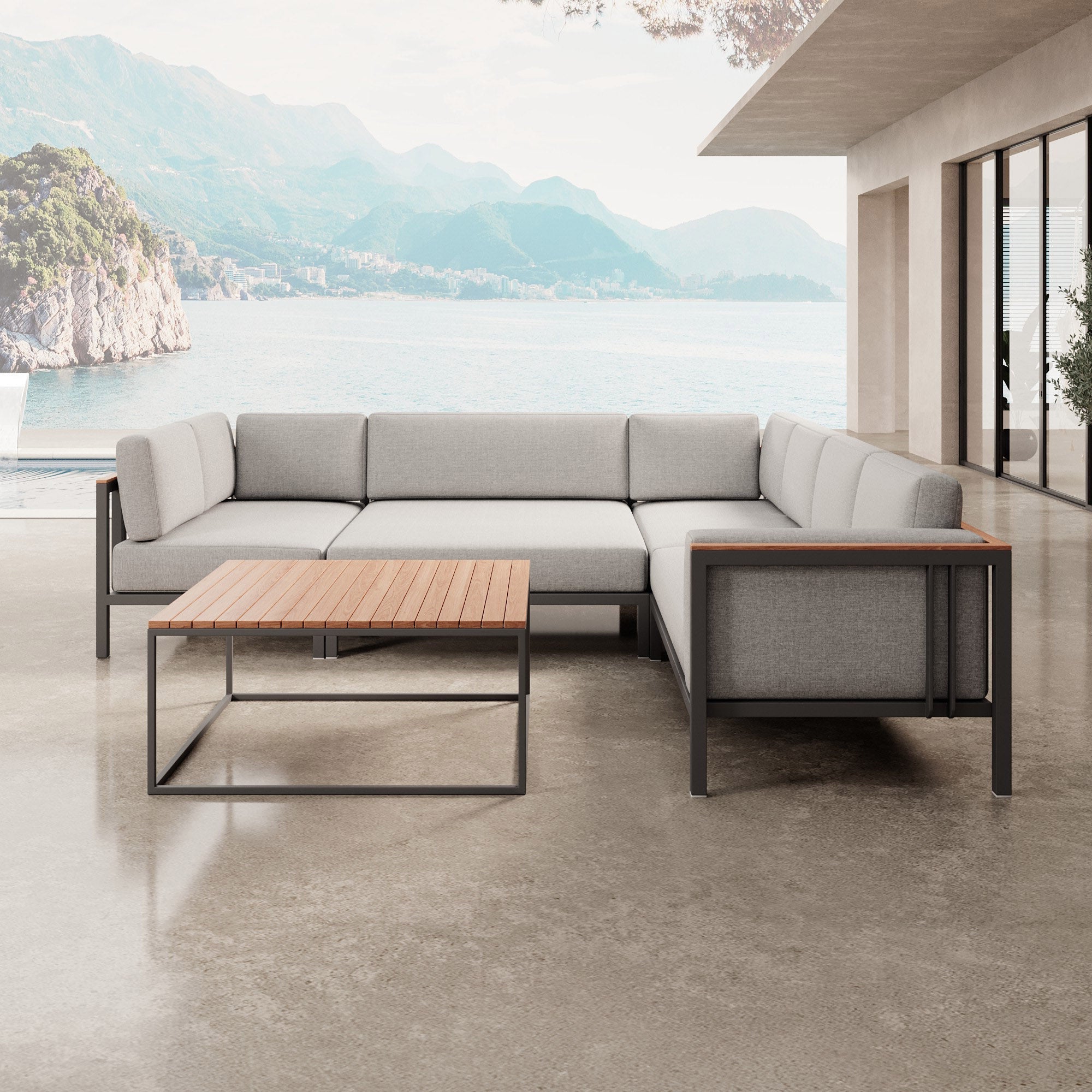 Euphoria – Ecklounge & Tisch aus Aluminium | Aevora™ Kollektion