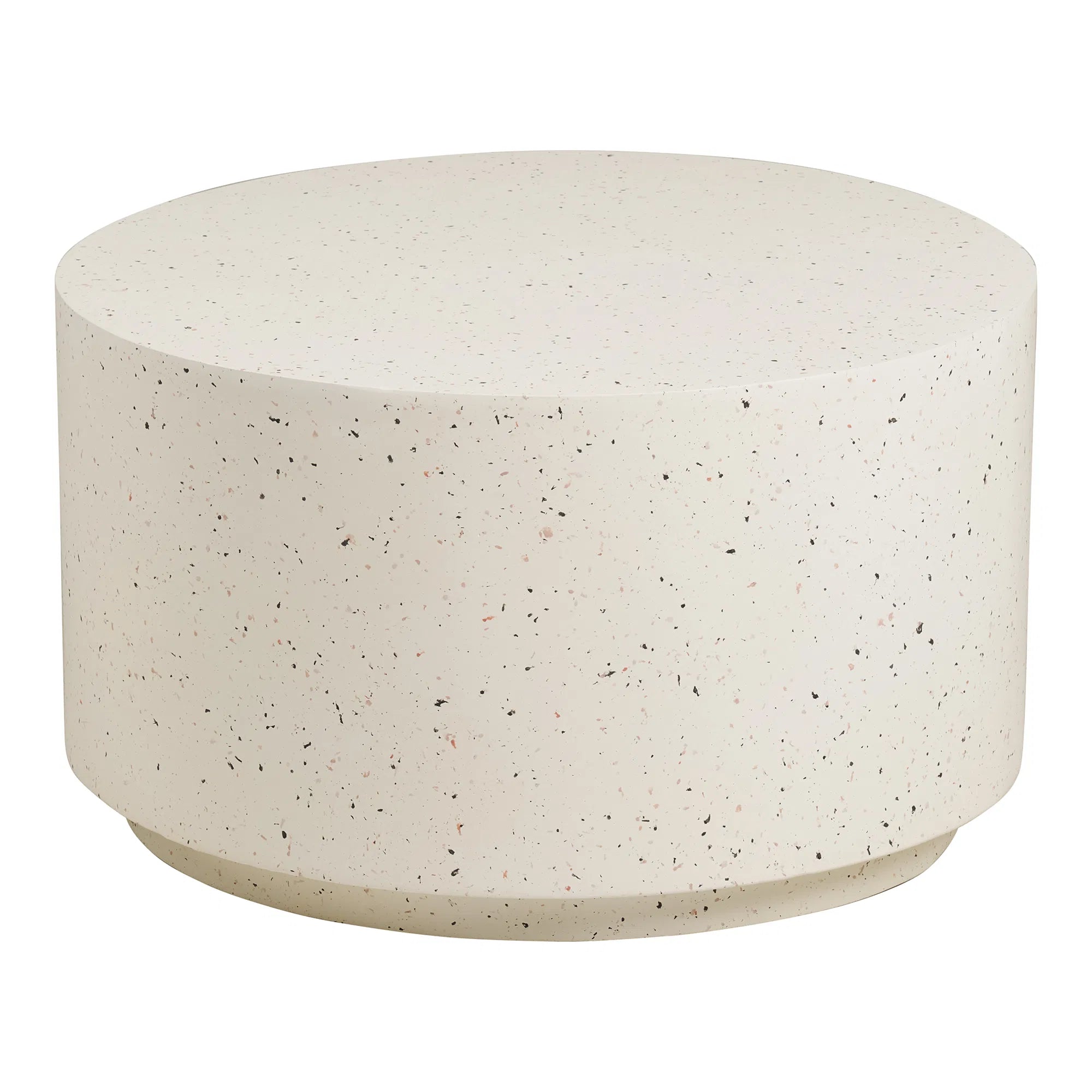 Garten Couchtisch Terava – in Terrazzo-Optik aus Faserlehm in Off-White