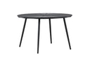 Garten Esstisch Capri - Ø 120cm aus Polywood und Aluminium in Beige oder Schwarz