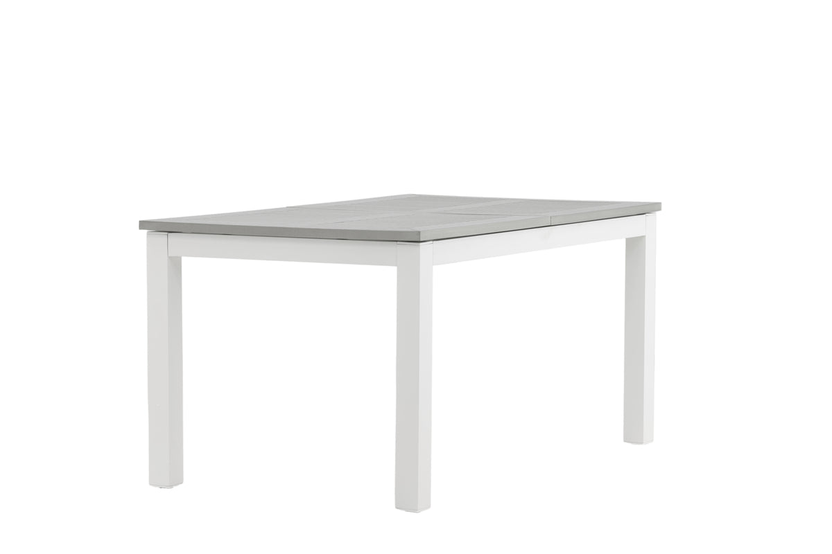 Garten Esstisch Ravello - Ausziehbar von 152 auf 210 cm mit weißem Aluminiumgestell