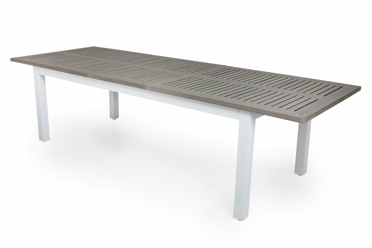 Garten Esstisch Ravello - Ausziehbar von 152 auf 210 cm mit weißem Aluminiumgestell