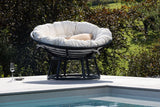 Garten-Loungesessel Bob - aus schwarzem Rattan inklusive Kissen