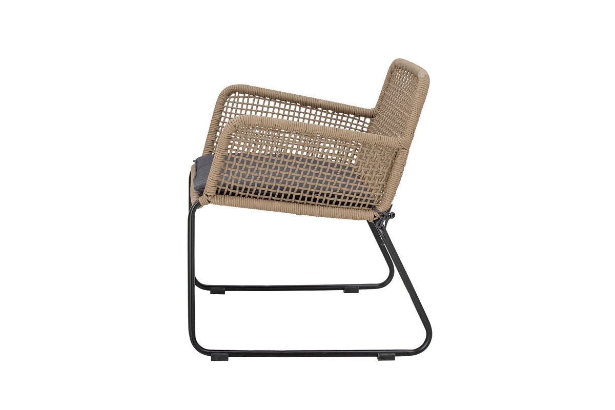 Garten Loungesessel Kairo – Metall mit handgeflochtenem Seil