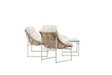Garten Loungeset Alisa – 4-teilig mit Glastisch & beigen Sitzkissen
