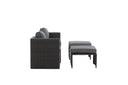 Garten Loungeset Dakar - aus schwarzem Kunstfaser-Rattan